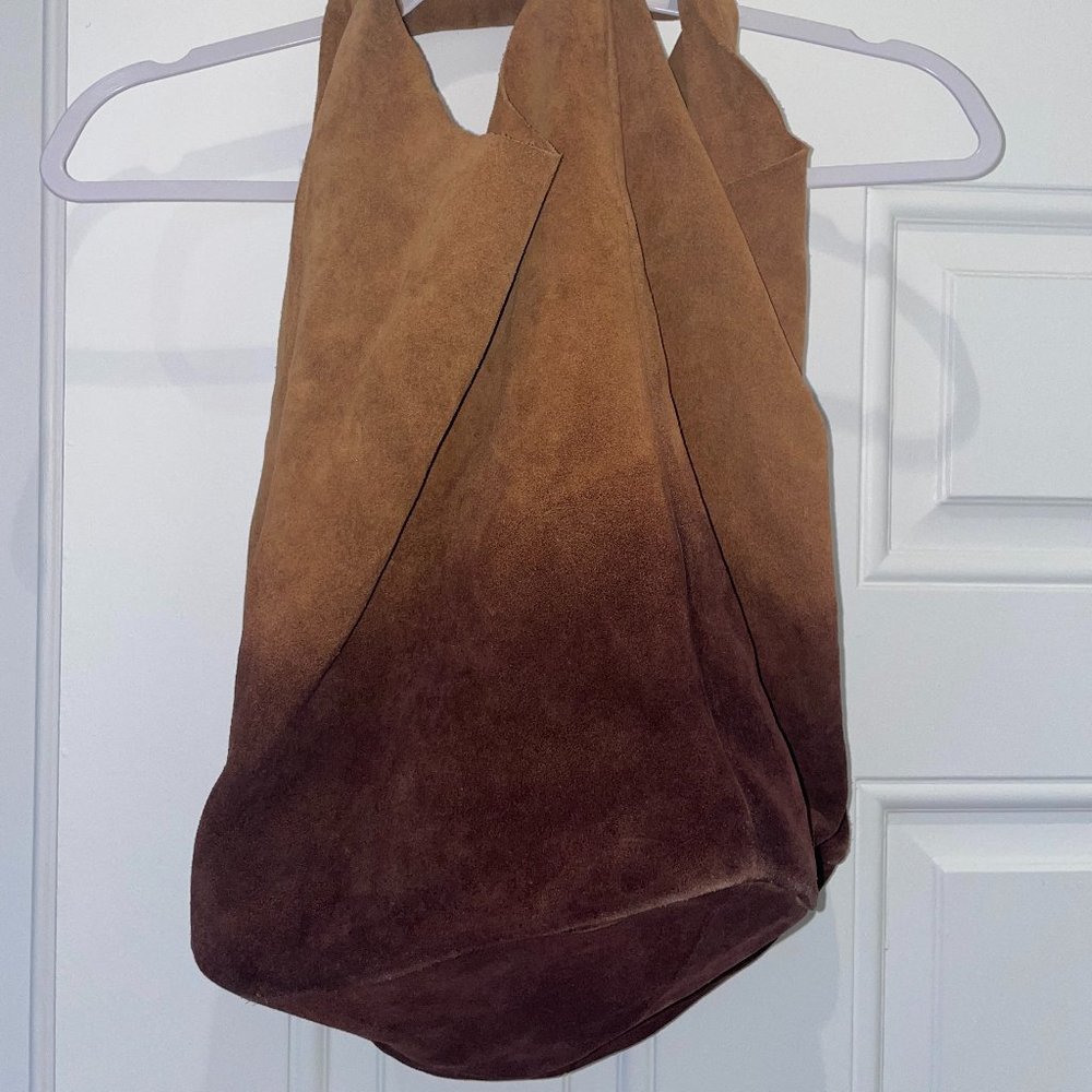 Suede Tan Hobo Bag